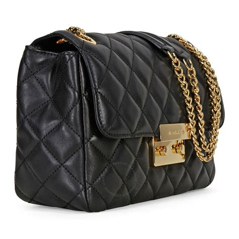 michael kors bag leather black|michael kors quilted bag black.